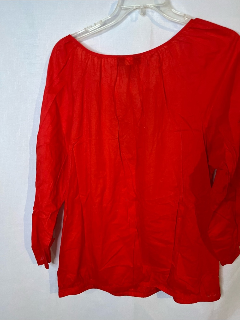 Lane Bryant Bright Red Beaded Peasant Blouse - Picture 4 of 4